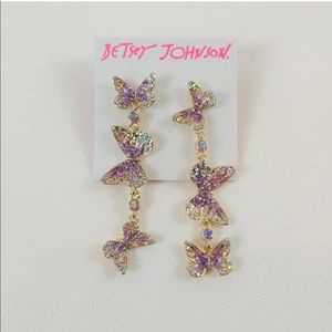 Betsey Johnson Butterfly Drop Earrings
